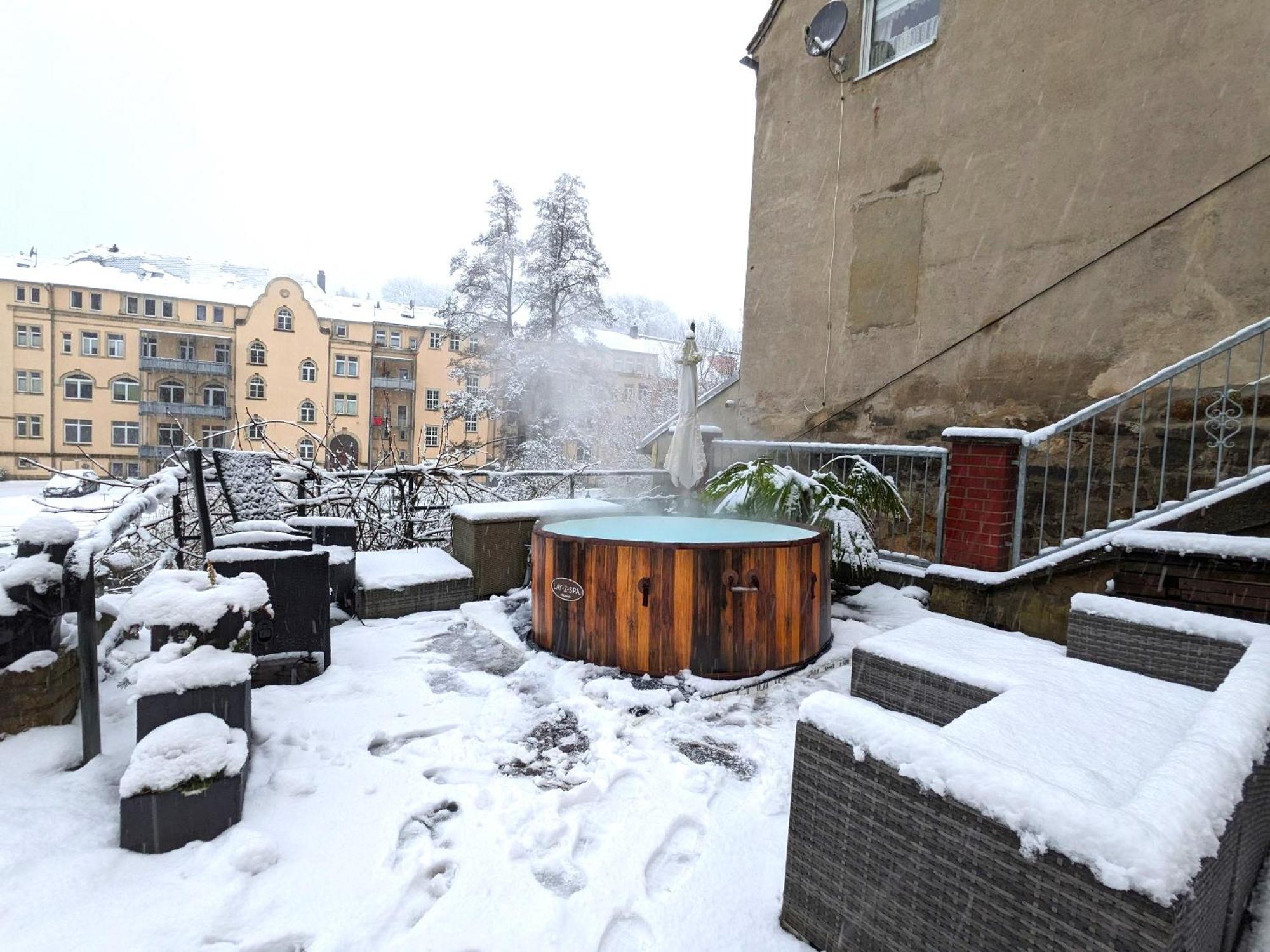 Ferienwohnung Idyllische Erholung - Sauna, Garten, Pool&Fluss - Zi1 Sebnitz Exterior foto