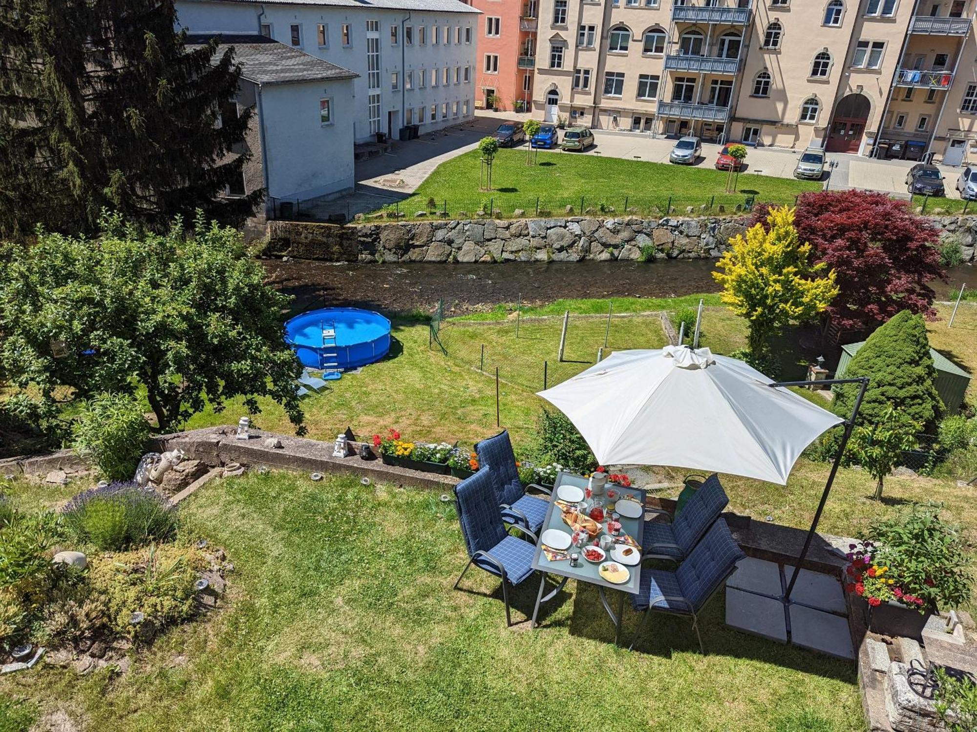 Ferienwohnung Idyllische Erholung - Sauna, Garten, Pool&Fluss - Zi1 Sebnitz Exterior foto