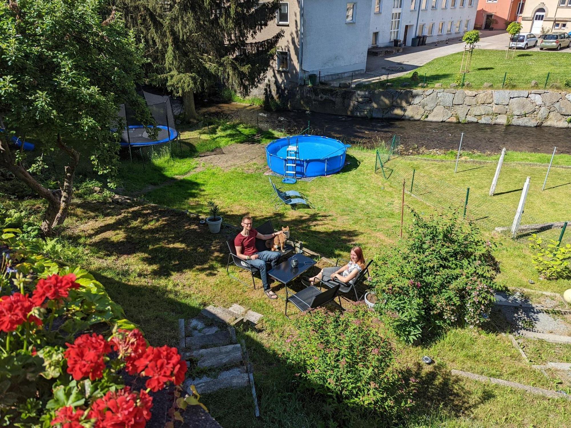 Ferienwohnung Idyllische Erholung - Sauna, Garten, Pool&Fluss - Zi1 Sebnitz Exterior foto